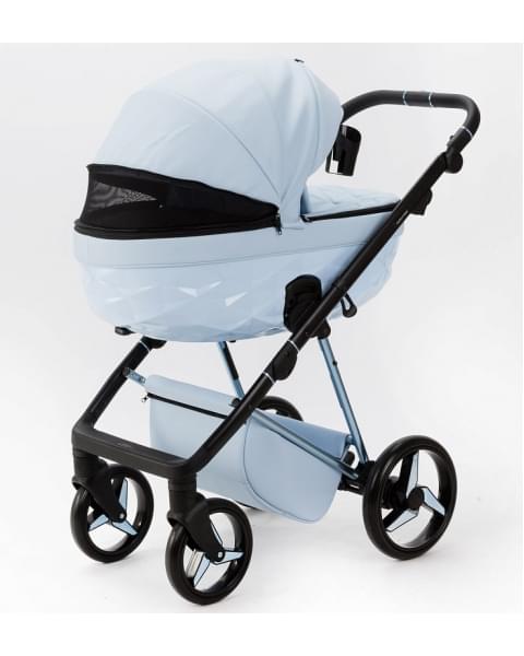 Детская коляска Adamex Quantum Superstar Deluxe 2 в 1 Q-STAR135-K (ГОЛУБ.КОЖА+ГОЛУБ.ДНО+ГОЛУБ.РАМА)