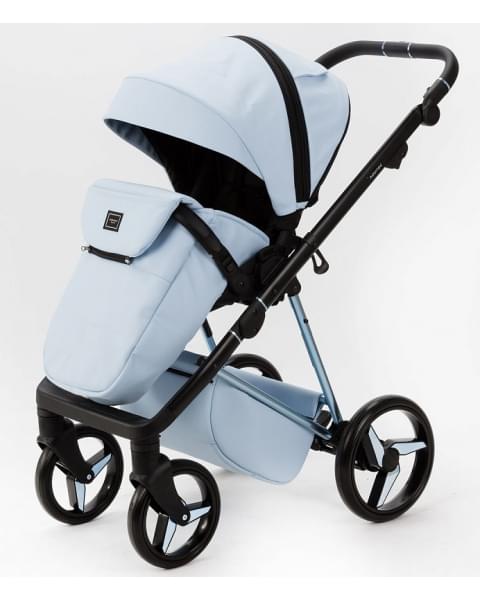 Детская коляска Adamex Quantum Superstar Deluxe 2 в 1 Q-STAR135-K (ГОЛУБ.КОЖА+ГОЛУБ.ДНО+ГОЛУБ.РАМА)