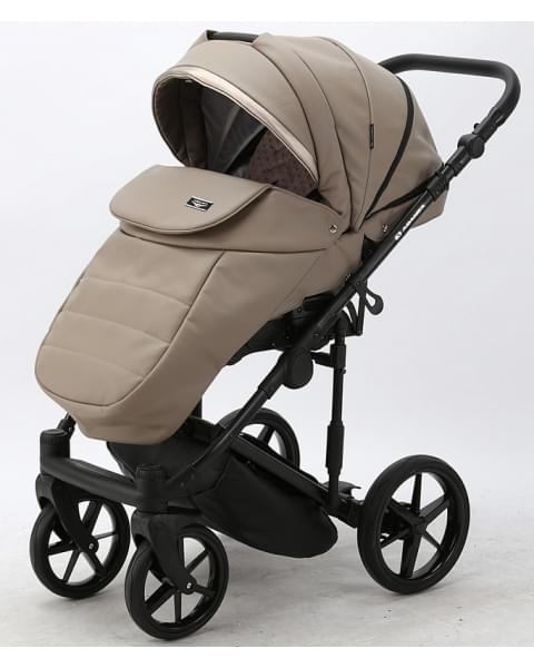 Детская коляска Adamex Rimini Deluxe 2 в 1 RI215 Т.БЕЖ.КОЖА+БЕЖ.ПЕРЛ.ОТДЕЛКА