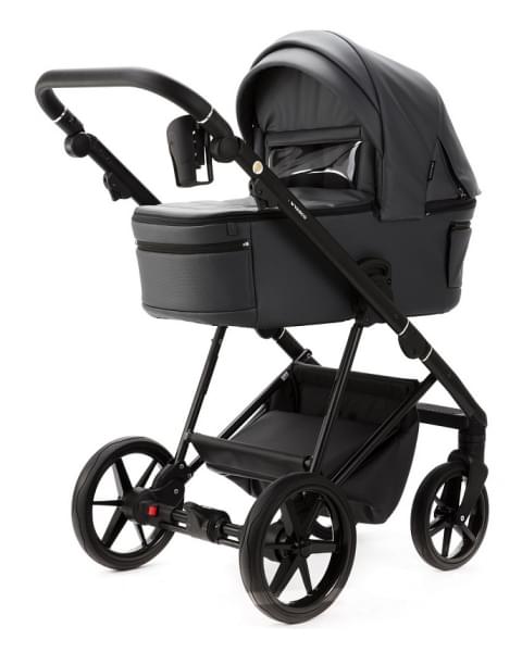 Детская коляска Adamex Vasco Deluxe 3 в 1 V-SA05 (ТЕМНО-СЕРАЯ КОЖА)