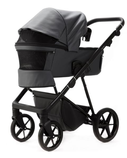 Детская коляска Adamex Vasco Deluxe 3 в 1 V-SA05 (ТЕМНО-СЕРАЯ КОЖА)