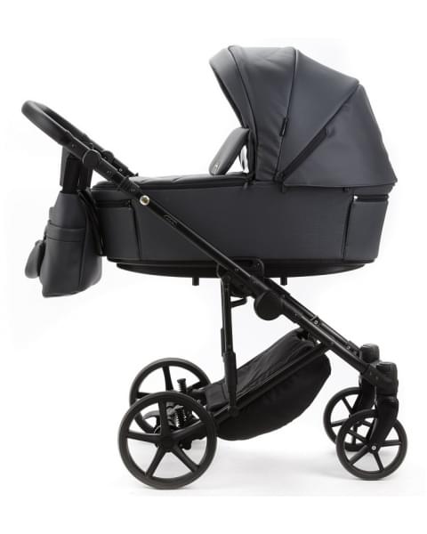 Детская коляска Adamex Zico Deluxe New 3 в 1 ZN-SA05 ТЕМНО-СЕРАЯ КОЖА