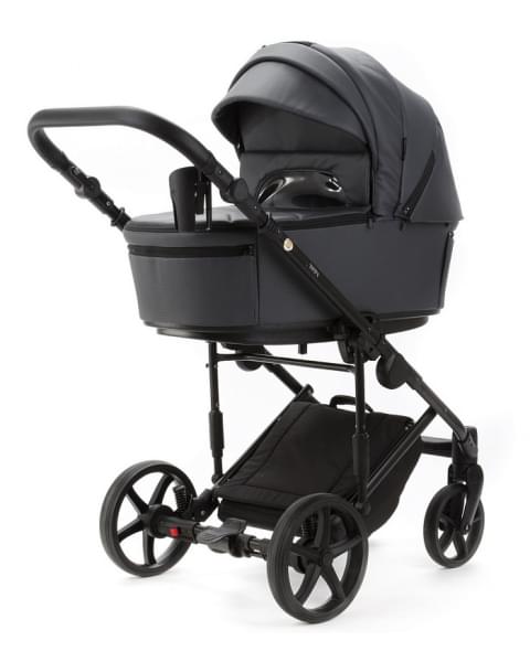 Детская коляска Adamex Zico Deluxe New 3 в 1 ZN-SA05 ТЕМНО-СЕРАЯ КОЖА