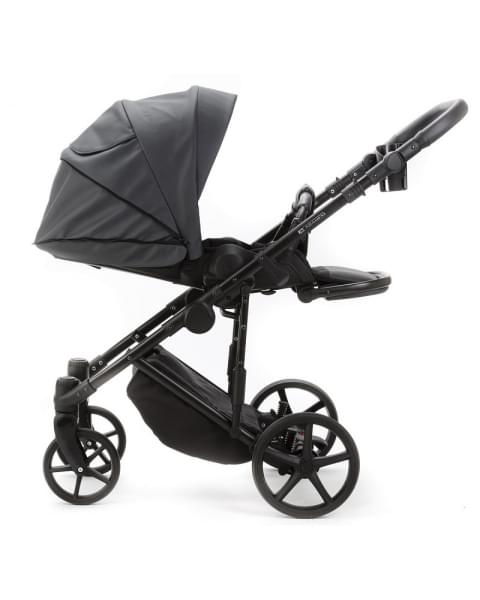 Детская коляска Adamex Zico Deluxe New 3 в 1 ZN-SA05 ТЕМНО-СЕРАЯ КОЖА