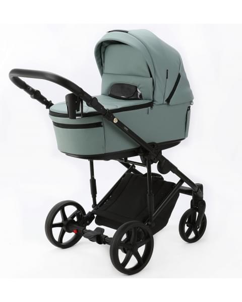 Детская коляска Adamex Zico Deluxe New 3 в 1 ZN-SA20 (СЕРО-ЗЕЛЕНАЯ КОЖА)