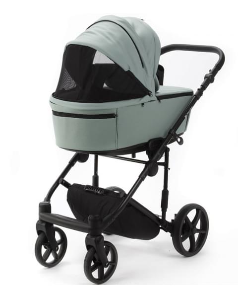 Детская коляска Adamex Zico Deluxe New 3 в 1 ZN-SA20 (СЕРО-ЗЕЛЕНАЯ КОЖА)