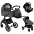 Детская коляска Pituso Mayla Luxury 3 в 1 с автокреслом Baesa Dark Grey