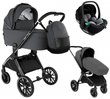 Детская коляска Pituso Mayla Luxury 3 в 1 с автокреслом Baesa Dark Grey