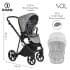 Детская коляска Roan Sol 3 в 1 с автокреслом Tutis Elo Lux EduSky Black RSL/1011 Cloud Grey