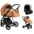 Детская коляска Roan Sol 3 в 1 с автокреслом Tutis Elo Lux EduSky Black RSL/1014 Cinnamon
