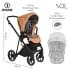 Детская коляска Roan Sol 3 в 1 с автокреслом Tutis Elo Lux EduSky Black RSL/1014 Cinnamon