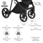 Детская коляска Roan Sol 3 в 1 с автокреслом Tutis Elo Lux EduSky Black RSL/1017 Raven