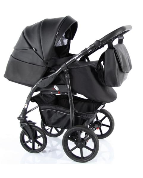 Детская коляска Sevillababy Stilo 2 в 1 St-03 чёрный экокожа