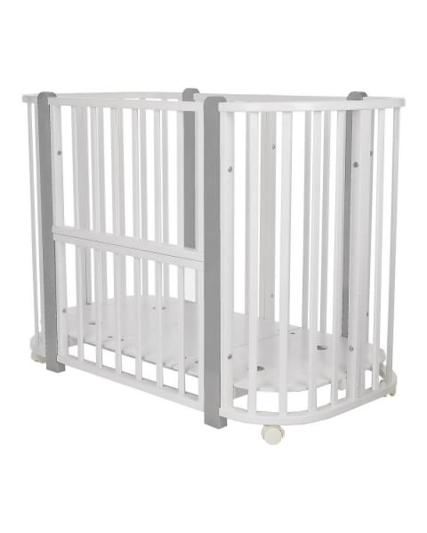 Детская кровать-трансформер Pituso Asti 5 в 1 (маятник поперечный), Белый / Серый