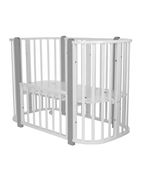 Детская кровать-трансформер Pituso Asti 5 в 1 (маятник поперечный), Белый / Серый