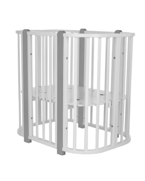 Детская кровать-трансформер Pituso Asti 5 в 1 (маятник поперечный), Белый / Серый