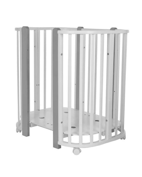 Детская кровать-трансформер Pituso Asti 5 в 1 (маятник поперечный), Белый / Серый