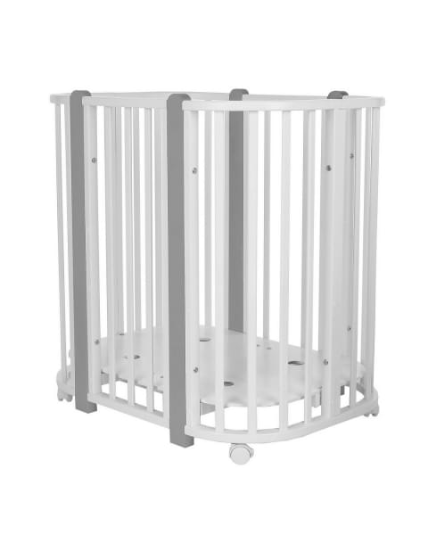 Детская кровать-трансформер Pituso Asti 5 в 1 (маятник поперечный), Белый / Серый