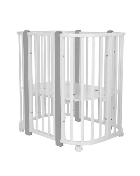 Детская кровать-трансформер Pituso Asti 5 в 1 (маятник поперечный), Белый / Серый