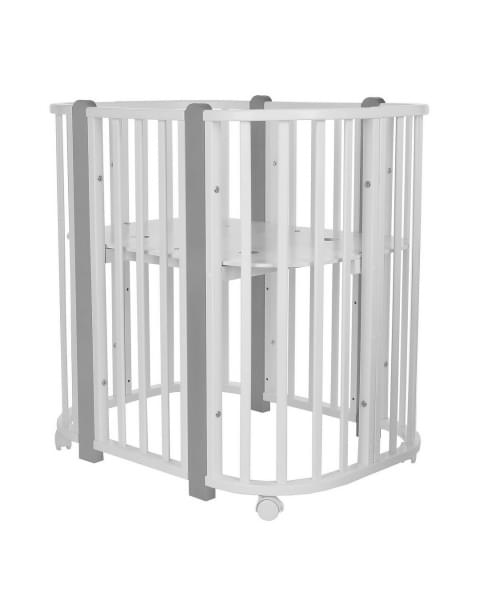 Детская кровать-трансформер Pituso Asti 5 в 1 (маятник поперечный), Белый / Серый