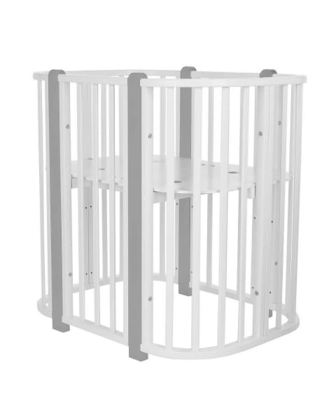 Детская кровать-трансформер Pituso Asti 5 в 1 (маятник поперечный), Белый / Серый