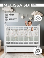 Детская кроватка Sweet Baby с маятником и ящиком Melissa белая