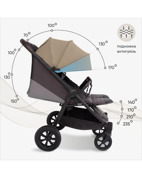 Детская прогулочная коляска для двойни Sweet Baby Donna Beige