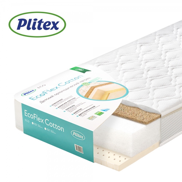 Детский матрас Plitex Eco Flex Cotton ЭКХк-01 120х60см
