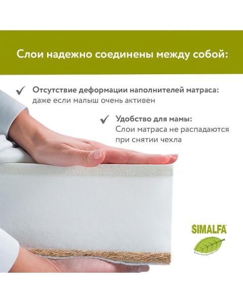 Детский матрас Plitex Eco Flex Cotton ЭКХк-01 120х60см