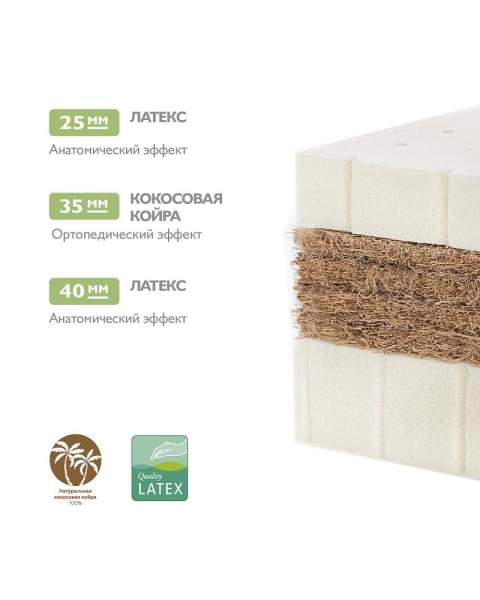 Детский матрас Plitex Organic Twin ОРГ-02/1 120х60см