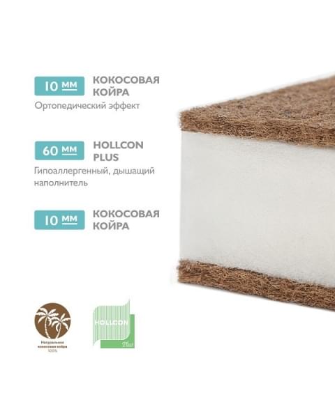 Детский матрас Plitex Юниор Twin ЮТ-119-01 120х60 см