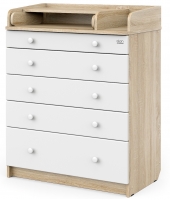 Детский пеленальный комод Атон М MAKS ЛДСП 80/5 с органайзером дуб сонома-белый