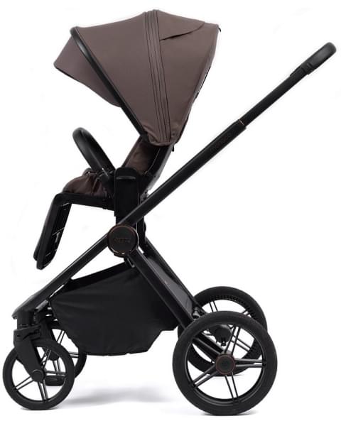 Детская коляска Peppy Monaco 3 в 1 с автокреслом First Brownie коричневый, рама черная