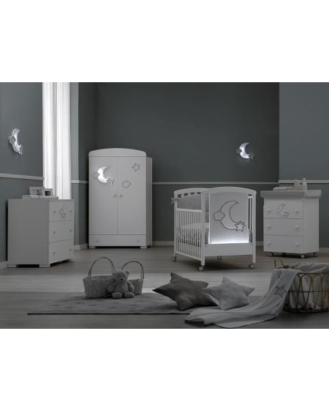 Детская кровать Erbesi Moon LED белый