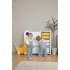 Стеллаж для игрушек UNIX Kids Moon 8 (3 полки + 5 ящиков) желтый/белый