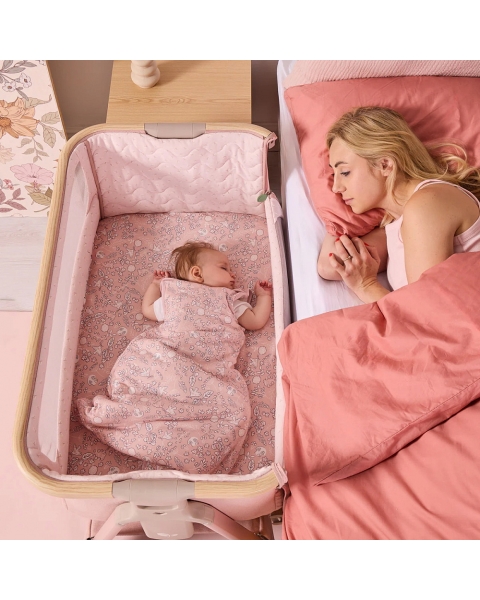 Колыбель приставная Tutti Bambini CoZee Air 2 с колесами Drifted Oak/Blush