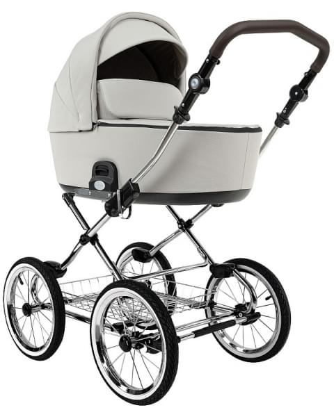 Детская коляска Roan Bass Next Classic 2.0 d14 3 в 1 с автокреслом Tutis Elo Lux EduSky Black BSNC/94/2 Marzipan/Black/руч.Cappuccino