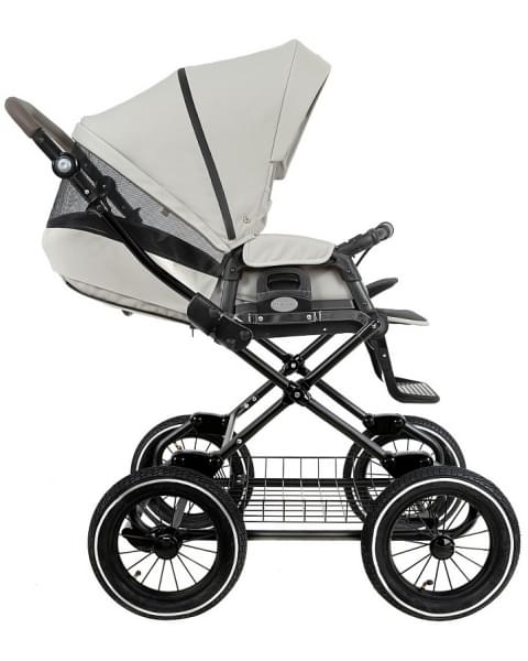 Детская коляска Roan Bass Next Classic 2.0 d12 3 в 1 с автокреслом Tutis Elo Lux EduSky Black BNC/84/2 Marzipan/Black/руч.Cappuccino