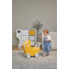 Стеллаж для игрушек UNIX Kids Moon 8 (3 полки + 5 ящиков) желтый/белый
