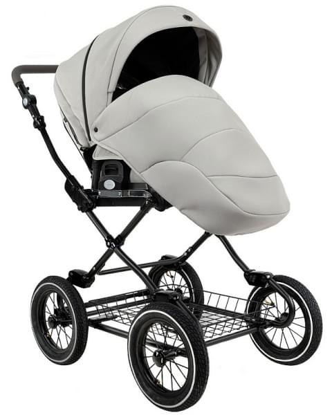 Детская коляска Roan Bass Next Classic 2.0 d12 3 в 1 с автокреслом Tutis Elo Lux EduSky Black BNC/84/2 Marzipan/Black/руч.Cappuccino