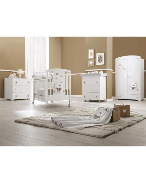 Тумба-комод с пеленальным столом Erbesi Tato белый/песочный