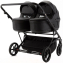 Детская коляска для двойни Adamex Leo Duo Deluxe 3 в 1 DUO-SA2 (ЧЕРНАЯ КОЖА)