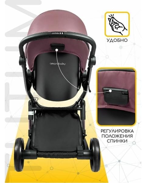 Коляска детская 2 в 1 AmaroBaby Tutum, Pink (Розовый)