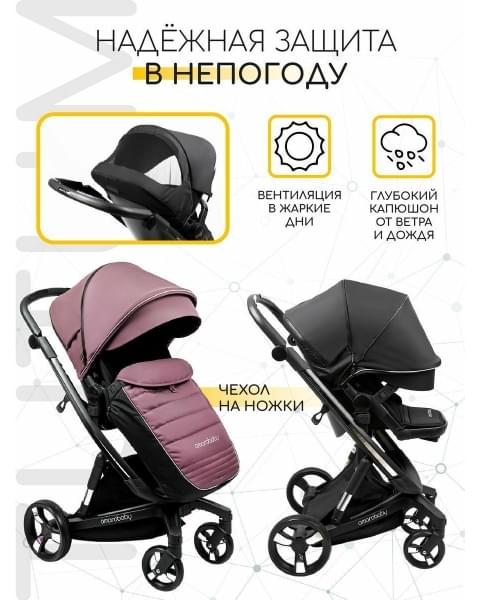 Коляска детская 2 в 1 AmaroBaby Tutum, Pink (Розовый)