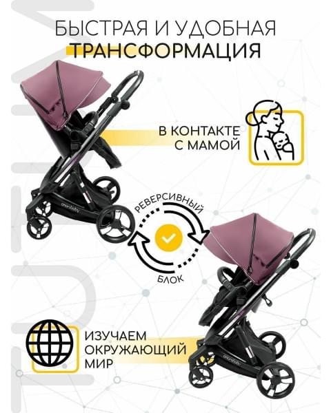 Коляска детская 2 в 1 AmaroBaby Tutum, Pink (Розовый)