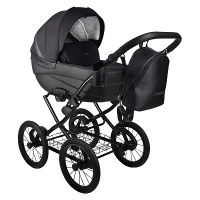 Коляска 2 в 1 Bexa Ideal Classic 14", ID 11g (Черный - черная кожа)