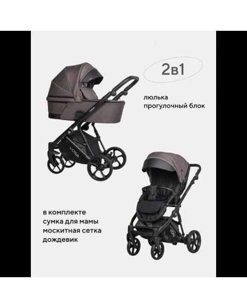 Коляска 2 в 1 Riko Basic Yoga New 2023, 02 (Коричневый)