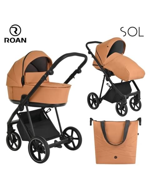 Коляска 2 в 1 Roan Sol, Cinnamon (Коричневый)