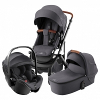 Коляска 3 в 1 Britax Roemer Smile 5Z, Midnight Grey (Темно-серый) + Автокресло Britax Roemer Baby-Safe Pro Classic (0-13 кг), Deep Black (Черный)
