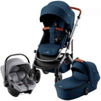 Коляска 3 в 1 Britax Roemer Smile 5Z, Night Blue (Синий) + Автокресло Baby-Safe Core, Frost Grey (Серый)